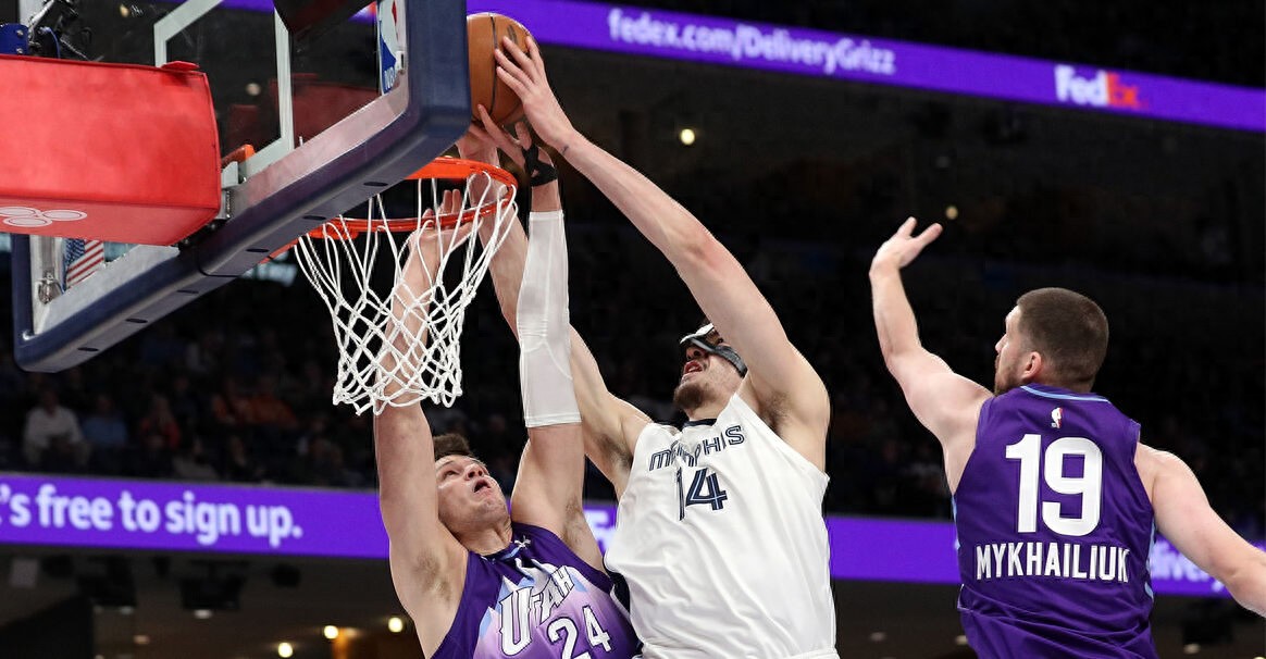 关于爵士胜灰熊，哥贝尔助攻制胜关键盖帽的信息