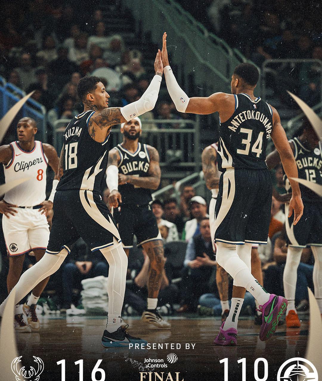 雄鹿再胜一场,继续保持领先 雄鹿再胜一场,继续保持领先